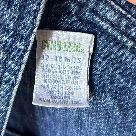 Vintage Gymboree Gender Neutral Denim Overalls  SIZE 12-18 Months - Picture 6 of 7